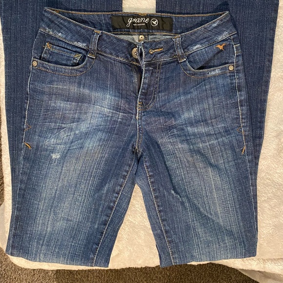 Dark wash low rise Grane Jean, size 3, wide boot cut - Picture 7 of 8